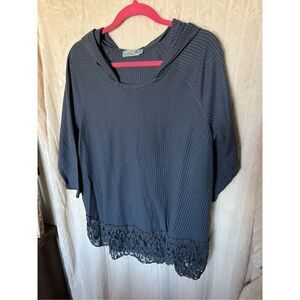 Unity World Wear Blue Hooded Top Woman’s Size 1X